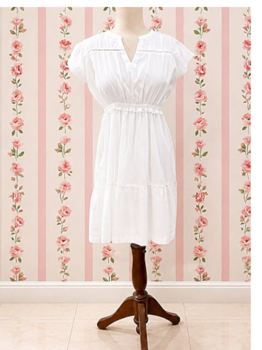 SoieRose 100% Cotton Short Sleeve Romantic Cottagecore Nightgown SR-1327
